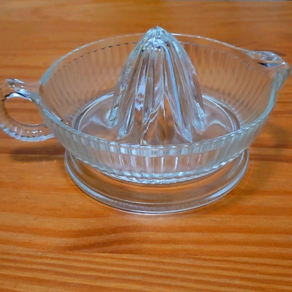 Large Vintage Pressed Glass Juicer